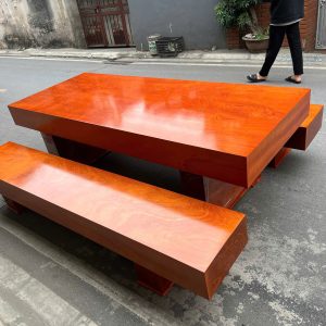 Bàn ăn k3 gỗ hương đá đỏ